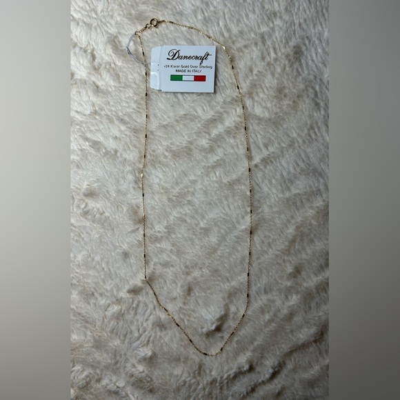 Danecraft 24KG over 925 sterling Silver necklace NWT Made Italy - Picture 6 of 9